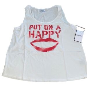 Lauren Moshi Put On A Happy Smile Tank Top NEW